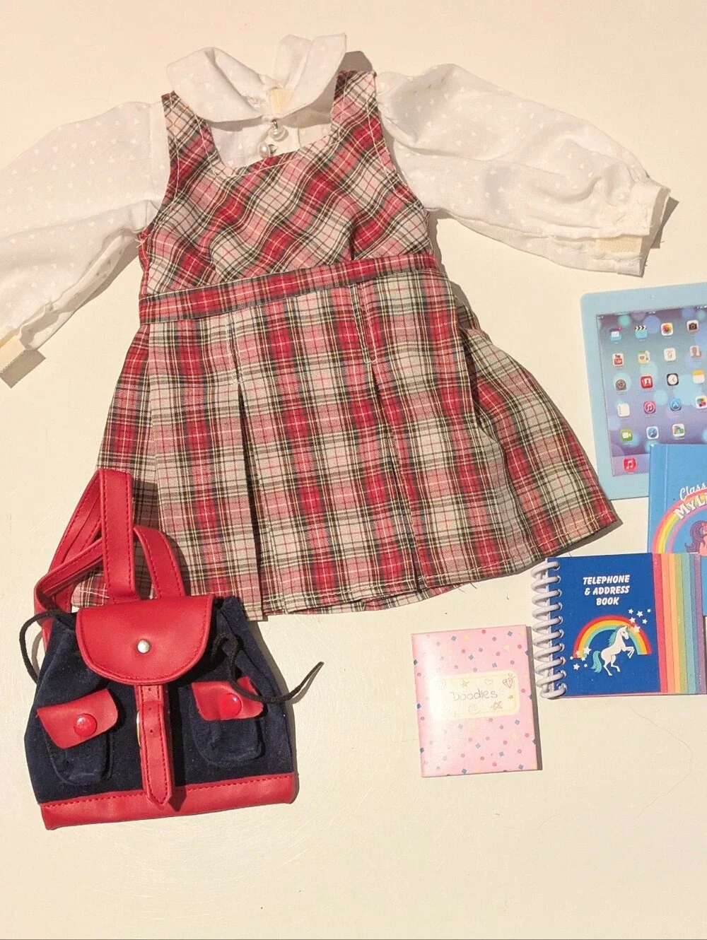 American Girl Fit Other Brand School Lot, Molly School Dress Reproduction